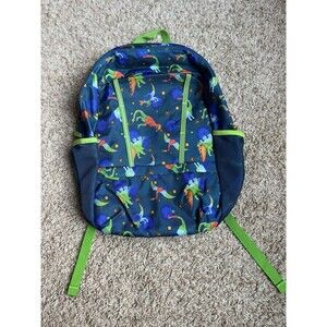 Lands End Kids Backpack, Blue And Colorful Dinosaurs, New! Without Tags